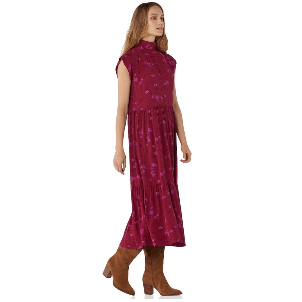 Free Assembly Women’s Sleeveless Tie Back Tiered Midi Dress - Picture 2 of 11